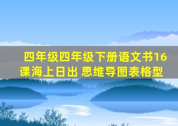 四年级四年级下册语文书16课海上日出 思维导图表格型